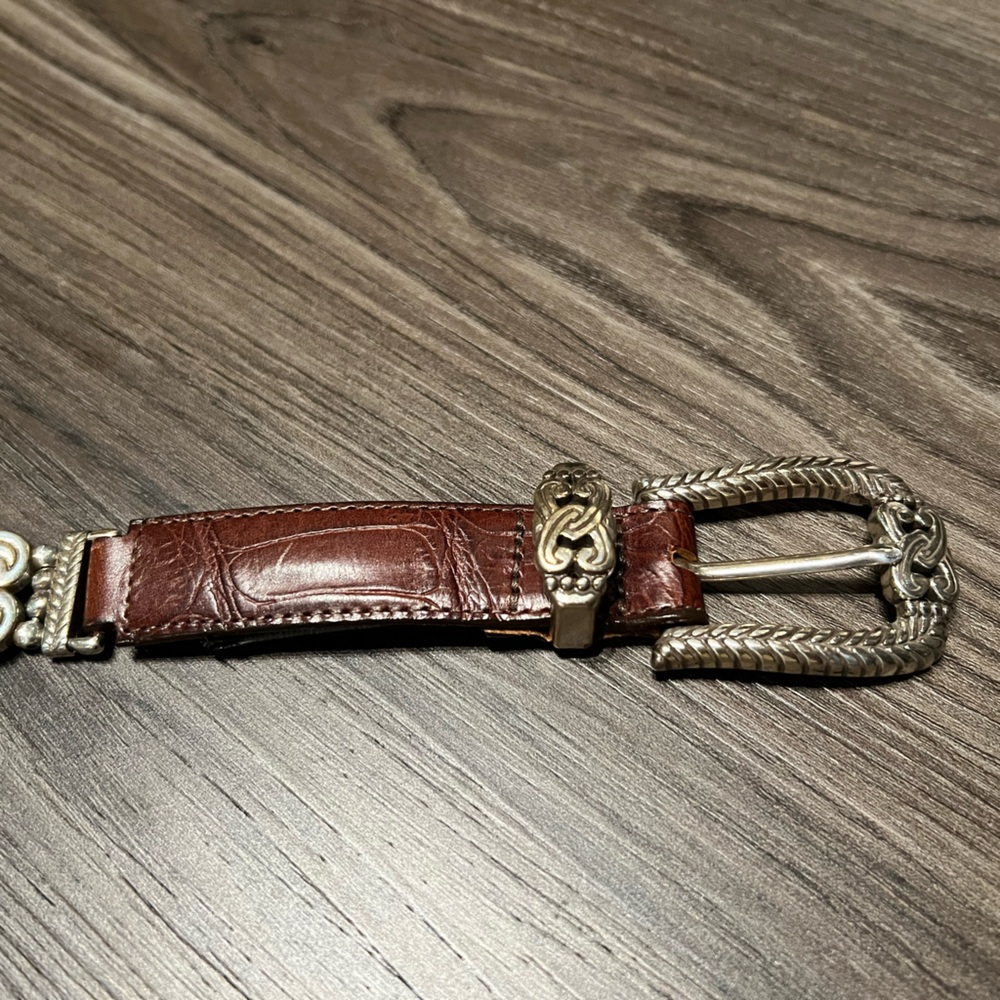 Brighton belt- vintage. Leather and shiny polished metal